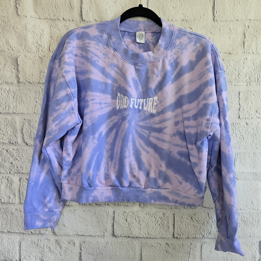 Odd Future Purple Tie Die Cropped Sweatshirt‎ SZ L